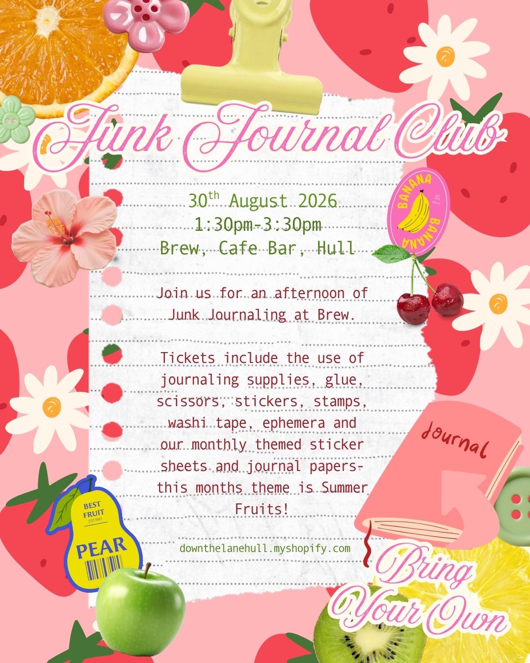 Junk Journal Club at Brew (Upstairs) 30/08/2026