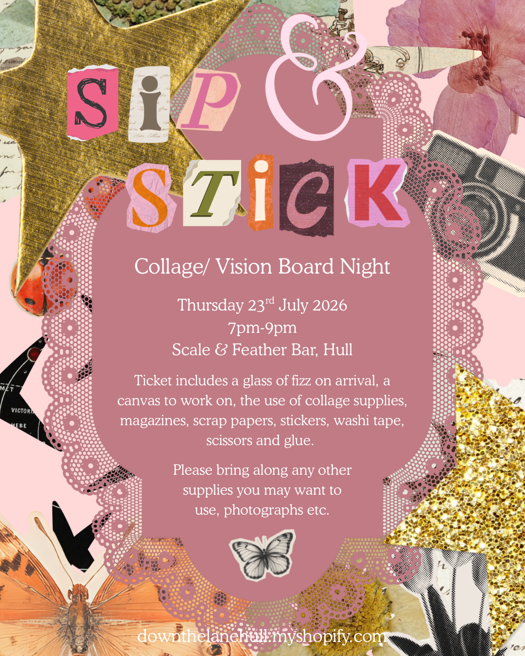 Sip & Stick Collage Night @ Scale & Feather Bar 23/07/2026